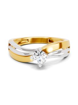 SPARQ - Lab Grown Diamond 0.25Ct 925 Sterling Silver Gold Plated Crossover Solitaire Ring