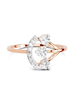 Sparkles - Lab Grown Diamond 0.3 Carat Arc Three Stone Ring 14K Rose Gold Igi Certified Ring