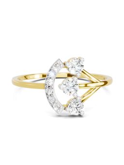 Sparkles - Lab Grown Diamond 0.3 Carat Arc Three Stone Ring 14K Yellow Gold Igi Certified Ring