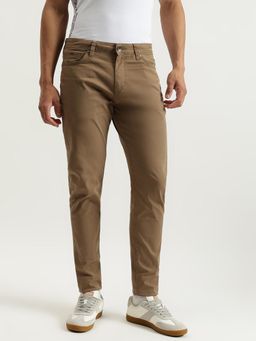 United Colors of Benetton - Mens Brown Solid Slim Straight Fit Light Weight Jeans