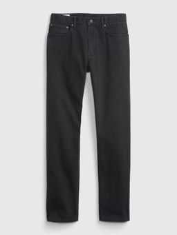 GAP - Mens Black Lightly Washed Straight Jeans
