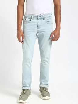 Tommy Hilfiger - Mens Light Wash Regular Fit Mid Rise Jeans