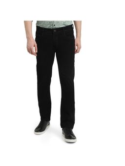 Parx - Mens Straight Fit Black Cotton Blend Jeans