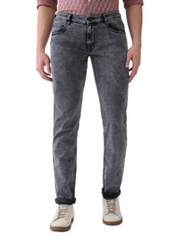 Parx - Mens Straight Fit Grey Cotton Blend Jeans