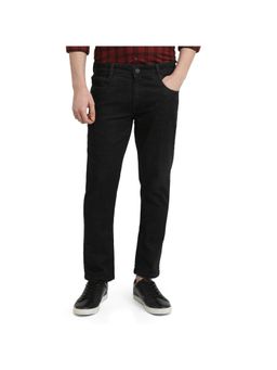 Parx - Mens Straight Fit Black Cotton Blend Jeans