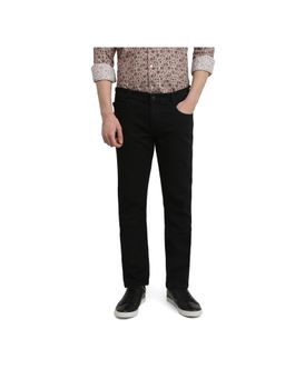 Parx - Mens Straight Fit Black Cotton Blend Jeans