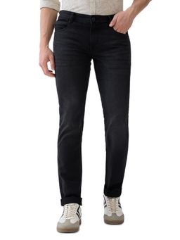 Parx - Mens Straight Fit Black Cotton Blend Jeans