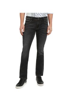 Parx - Mens Straight Fit Black Cotton Blend Jeans