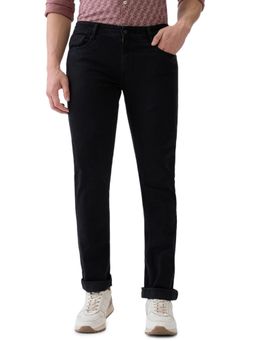 Parx - Mens Straight Fit Black Cotton Blend Jeans