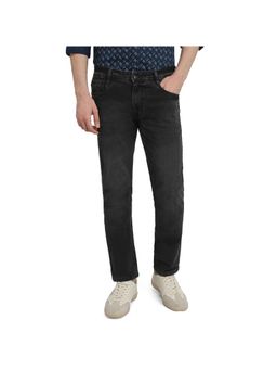 Parx - Mens Straight Fit Black Cotton Blend Jeans
