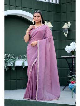 Nyri - Womens Purple Art Silk Saree with Unstitched Blouse