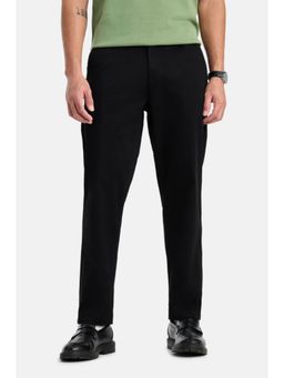 Snitch - Black Solid Comfortable Casual Chinos