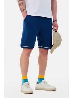 Snitch - Blue Solid Regular Casual Shorts