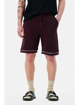 Snitch - Wine Solid Regular Casual Shorts
