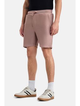 Snitch - Dusty Pink Textured Regular Casual Shorts