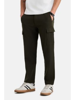 Snitch - Olive Solid Regular Casual Cargo Pant
