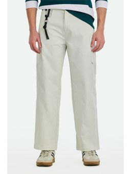 Snitch - Off White Solid Loose Casual Trouser
