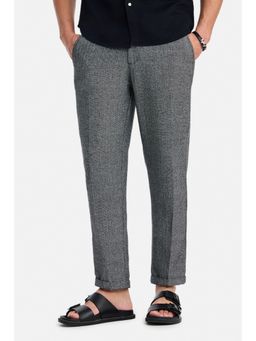 Snitch - Grey Self-Design Relaxed Formal Trouser