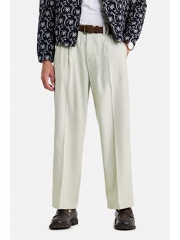 Snitch - Off White Plain Relaxed Casual Trouser