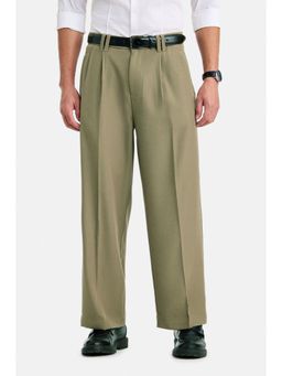 Snitch - Olive Plain Relaxed Casual Trouser