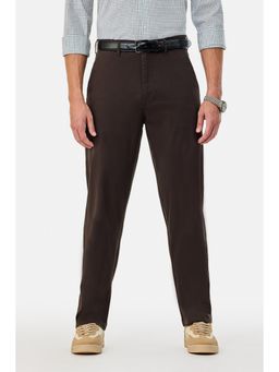 Snitch - Brown Solid Straight Casual Trouser