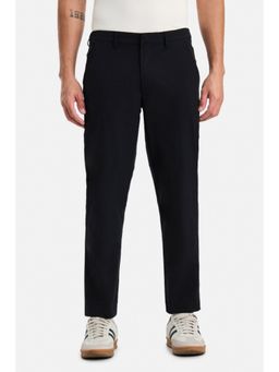 Snitch - Navy Solid Regular Casual Trouser