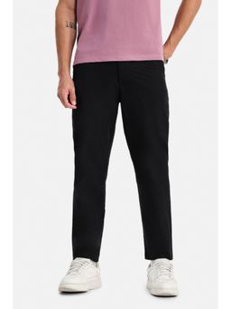 Snitch - Black Solid Regular Casual Trouser