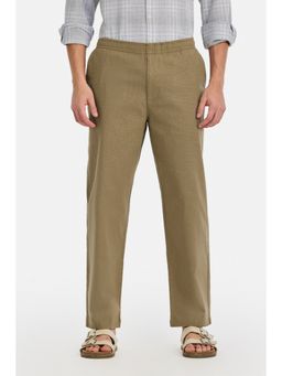 Snitch - Khaki Solid Relaxed Casual Trouser