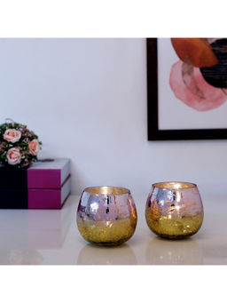HomeTown - Zahara Glass Ombre Votives In Multi-Color (Set of 2)