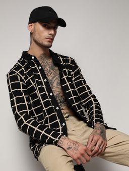 Campus Sutra - Men Black Graph Checks Shirt