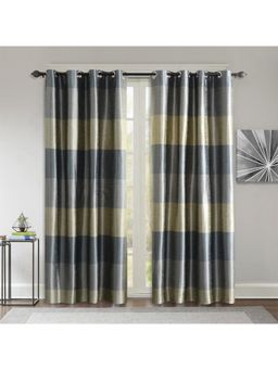 Deco Window - Door Curtain Silk Route Grey 7.5 Feet