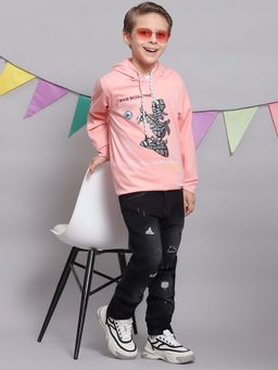 Monte Carlo - Boys Peach Blended Full Sleeves T-shirt