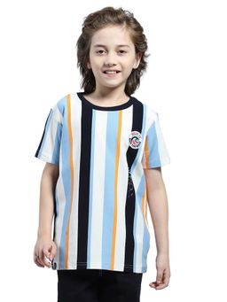 Monte Carlo - Boys Blue Cotton Lycra Half Sleeves T-shirt