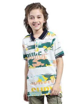 Monte Carlo - Boys White Pure Cotton Half Sleeves Polo T-shirt