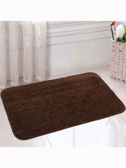 Saral Home - Brown Microfiber Anti Slip Bath Mat 50x80 cm (Pack of 2)