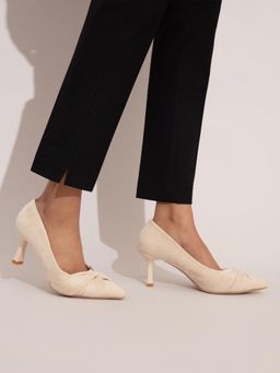 Twenty Dresses by Nykaa Fashion - Cream Pointed Stiletto Heels