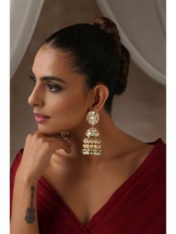 SWABHIMANN - Shrenya Gold Polki Jhumka Earrings