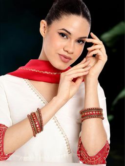 Peora - Silk Thread Kundan Bangle Set Ethnic Jewellery for Women (2.8)