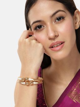 Peora - Gold Plated NA Studded Kada Bangles Fancy Jewellery for Women (2.6)