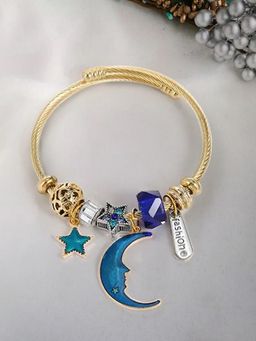 Peora - Synthetic Stone Studded Gold Plated Bracelet Fashion Stylish for Women (Adjustable)