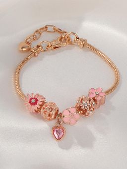 Peora - Gold Plated Cubic Zirconia Studded Openable Bracelet Stylish Fashion Gift for Women