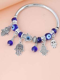 Peora - Silver Plated Synthetic Stone Studded Bracelet Stylish Fashion for Women (Adjustable)