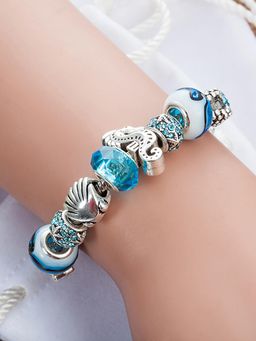 Peora - Silver Plated Synthetic Stone Studded Bracelet Stylish Fashion Jewellery Gift for Women