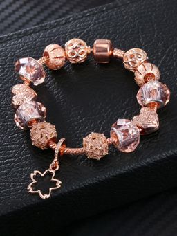 Peora - Cubic Zirconia Studded Rose Gold Plated Bracelet Fashion Wear Stylish Hand for Women