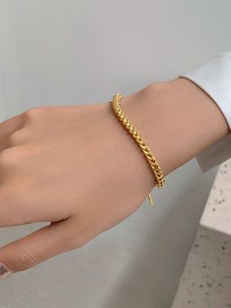 Peora - Gold Plated Wheat Chain Style Fancy Bracelet Fashion Gift for Women (Adjustable)