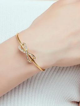 Peora - Gold Plated American Diamond Studded Kada Bracelet Stylish Fashion Gift for Women