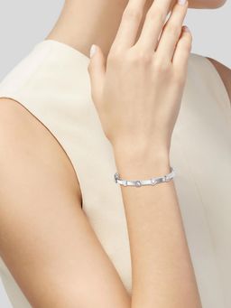 Peora - Silver Plated American Diamond Studded Kada Bracelet Stylish Fashion Gift for Women
