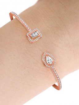 Peora - Rose Gold Plated Cubic Zirconia Studded Kada Bracelet Stylish Fashion for Women
