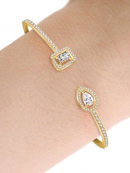 Peora - Gold Plated Cubic Zirconia Studded Stylish Bracelet Gift for Women (Adjustable)