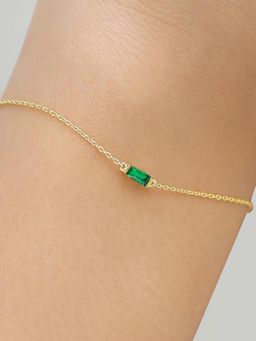Peora - Gold Plated Green Crystal Studded Openable Bracelet Fashion Jewellery for Women